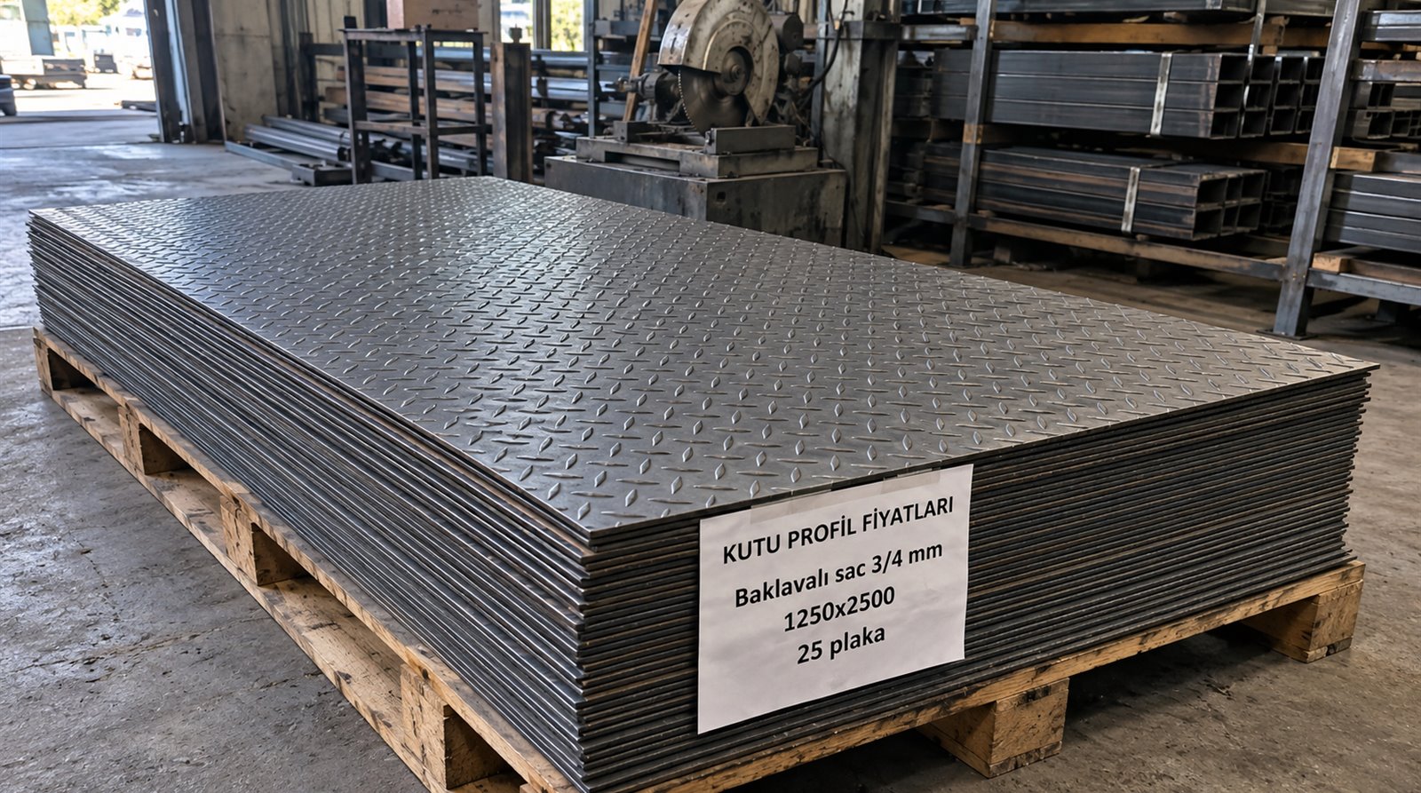 Baklavalı sac 3/4 mm plaka paketi, kabartmalı desen