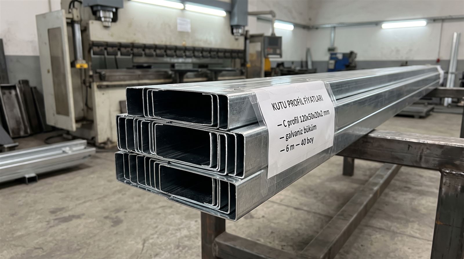 Galvaniz büküm C profil demeti 120x50x20x2 mm