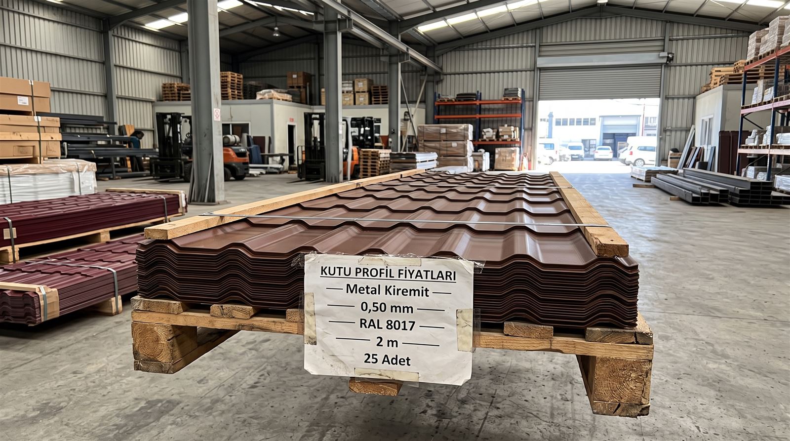 Kahverengi metal kiremit formlu sac paketi