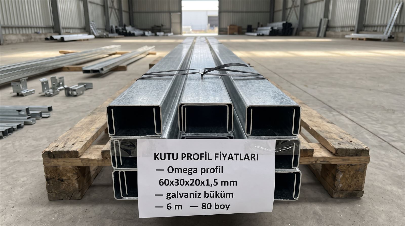 Galvaniz büküm omega profil demeti 60x30x20x1,5 mm