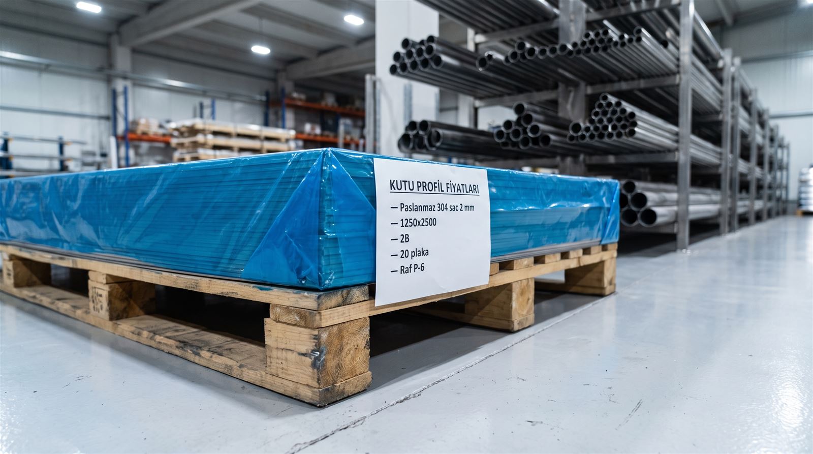 Paslanmaz 304 sac 2 mm 1250x2500 plaka paketi, filmli 2B yüzey